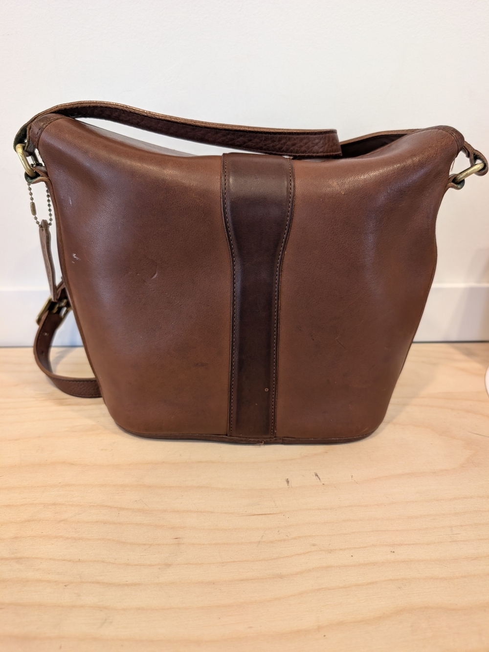 VTG 1995 Coach Nottingham Binocular Bag 9948 - Rare Two-Tone Mahogany & Taupe - Picture 7 of 13